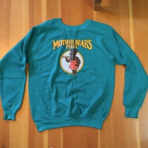 Vintage crewneck raglan L sweatshirt mother bear pizza Bloomington Indiana IU